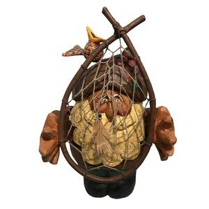 House Of Hatten Santa Figurine With Dreamcatcher & Bird Handcrafted 1997 Rustic